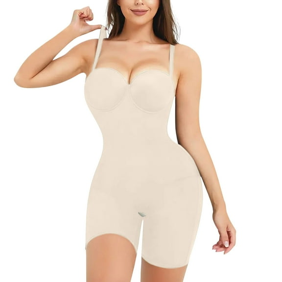 Youmylove Womens Seamless Shapewear High Waisted Shapewear Shorts For Women Tummy Control Mid-Thigh Bodysuit Slimmer Short Body Suit Comfy Body Shaping Stretch Soft Bodysuit