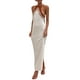 thumbnail image 2 of VISgogo Vestido de punto para mujer, tirantes finos, color de contraste, vestido largo de cóctel para fiesta de verano VISgogo  moda, 2 of 9