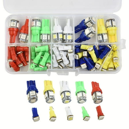 

DC 12V 70pcs Car Auto T5+T10 LED 5050SMD Instrument Panel Light Bulb Indicator