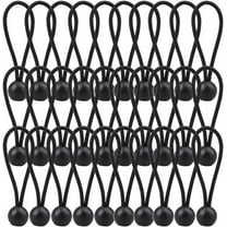 30 Pack Bungee Balls, Black Ball Bungee Heavy Duty Heavyweight 4 inches Tarp Bungee Cords, Weather Resistant Tie Down Strap 4mm Thickness - for Camping, Tents, Cargo, Holding Wire and Hoses