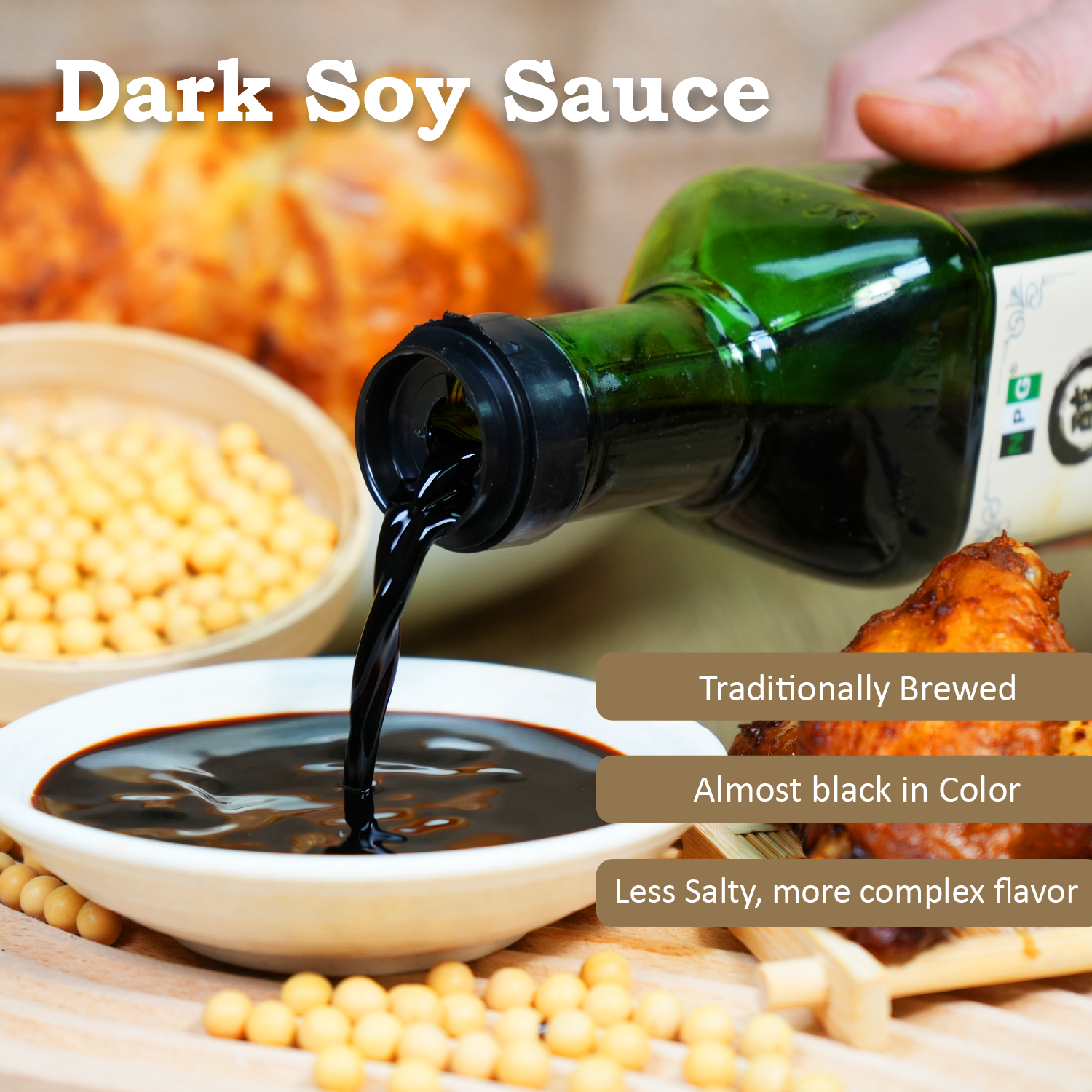 NPG Premium Dark Soy Sauce Set 16.9 fl oz (Pack of 2) , Soy Dipping Sauces for Fish, Dumpling, Noodles, and Marinade Meat, Perfect Condiment for Japanese Sushi, Sashimi, Asian Stir Fry, Non-GMO
