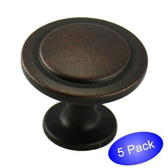 Cosmas 5560ORB Oil Rubbed Bronze Cabinet Hardware Round Knob - 1-1/4" Diameter - 5 Pack