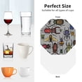 thumbnail image 6 of Naloa Bright Insects Leather Coasters for Drinks, Durable Drink Coasters 4 Set for Tabletop Protection, Luxurious Home Décor and Housewarming Gift ( {designName})Octagon, 6 of 6