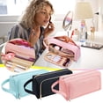 thumbnail image 6 of Return Pallets for Sale Liquidation Large-capacity Trapezoidal Pencil Bag Portable Multi-function Stationery Box Canvas Double Zipper Student Pencil, 6 of 7