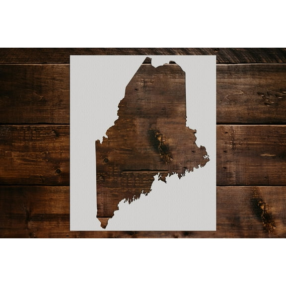 Maine State Stencil- Art and Wall Stencil (5"x6")