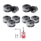 thumbnail image 1 of Ruedas de patines Macarena 8 piezas para patines cuádruples con rodamientos ABEC-9 608RS Blanco negro, 1 of 8
