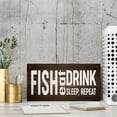 thumbnail image 3 of Wood Hanging Decor Sign Fish-Eat-Sleep-Repeat Hanging Wooden Door Sign Rustic Signs For Front Door Living Room Wall Farmhouse Porch Home Decor 12 X 6 Inch, 3 of 7