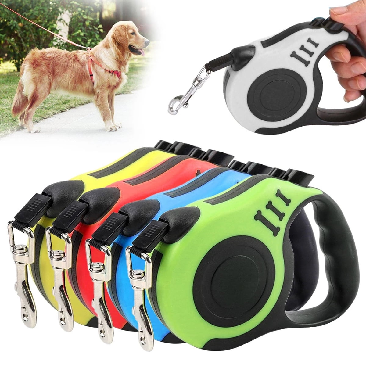 3M 5M Heavy Duty Pet Dog Automatic Retractable Traction Rope Walking Lead Leash 