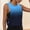 Blue, variant on Women's Workout Tank Top Random Print Side Mesh Round Neck Sleeveless Beach Run
