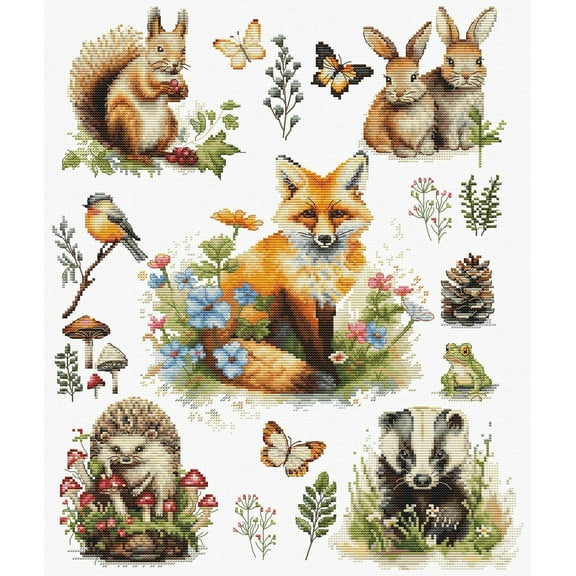 Forest Animals BU5057L Counted Cross-Stitch Kit