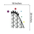 thumbnail image 3 of AMUSEMENT RIDE - Removable Home Living Room Art Roller Coaster Ride Decoration Multicolored Stars Theme Park Design Vinyl Wall Decal - Kids Bedroom Themed Park Adhesive Wall Décor Sticker 18" x 20", 3 of 3
