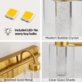 thumbnail image 3 of Bathroom Light Fixtures, 5 Light-14W Vanity Lights Crystal Bubble Glass, Dimmable 3 Color Temperatures Modern Bathroom Wall Sconce for Bathroom Hallway Kitchen Bedroom Living Room-Gold, 3 of 6