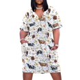 thumbnail image 1 of Vestido elegante de lujo con estampado floral de vaca, flores amarillas, flores rosas, vaquera, pintura de vaca, estilo campestre, con bolsillos sueltos para mujer, 1 of 7