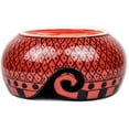 thumbnail image 3 of Nagina International Ceramic Attractively Hand Painted Gorgeous Stoneware Yarn Ball Storage Bowl With Innovative Dispensing Curl | Knitting & Crochet Accessions (Large, Tomato Grill), 3 of 5