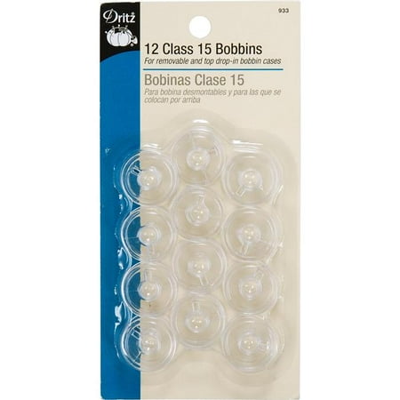 Dritz 933 Plastic 12 Pack Bobbins Sewing Machine Class