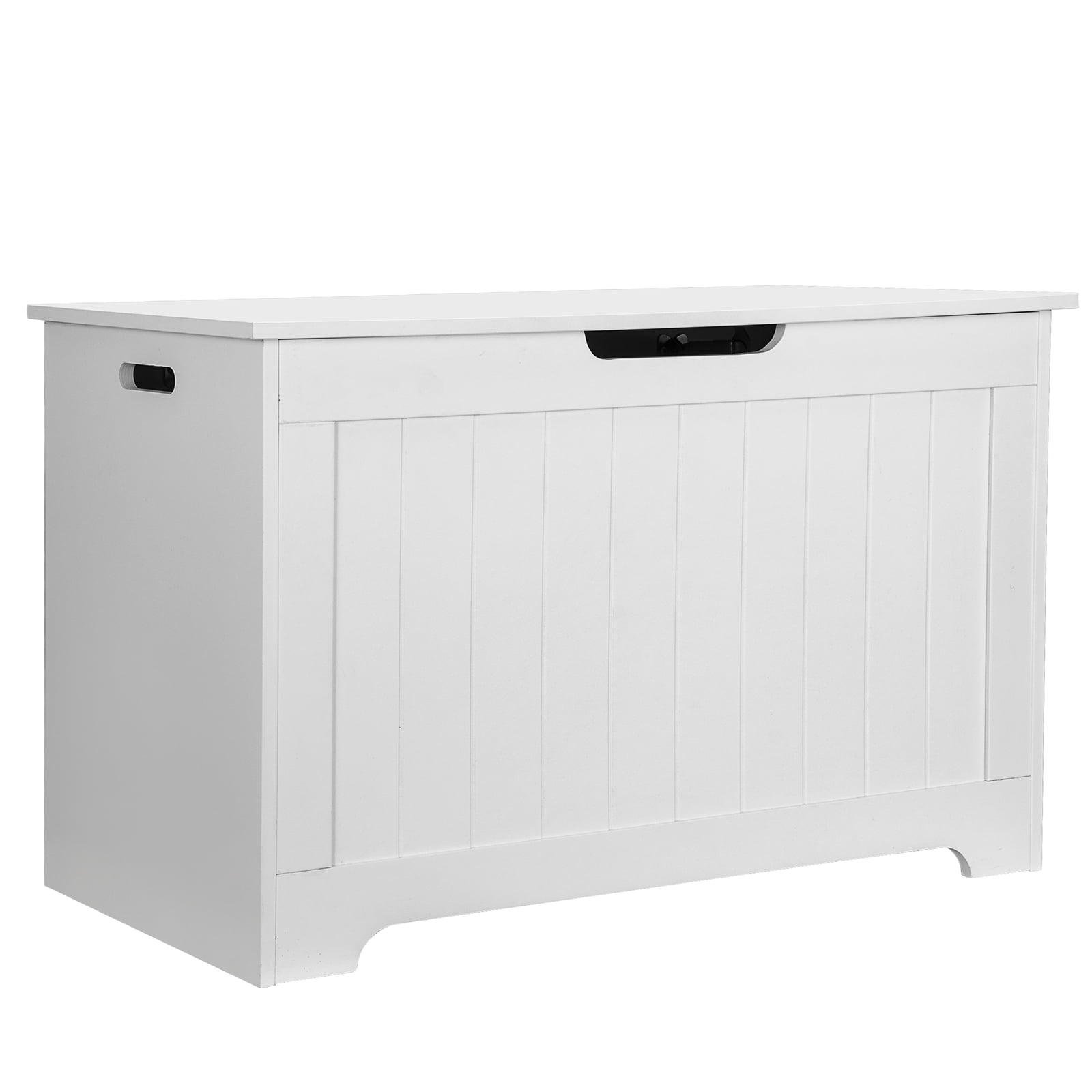 Favory Toy Box Storage Chest for Girls Boys, Wooden Trunk Bench w/Flip-top Lid & Safety Hinge, Kids Play Room Nursery Organizer, Bedroom Storage  Storage Area (White)