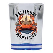 Baltimore Maryland Design D Souvenir 2 oz Square Shot Glass Blue