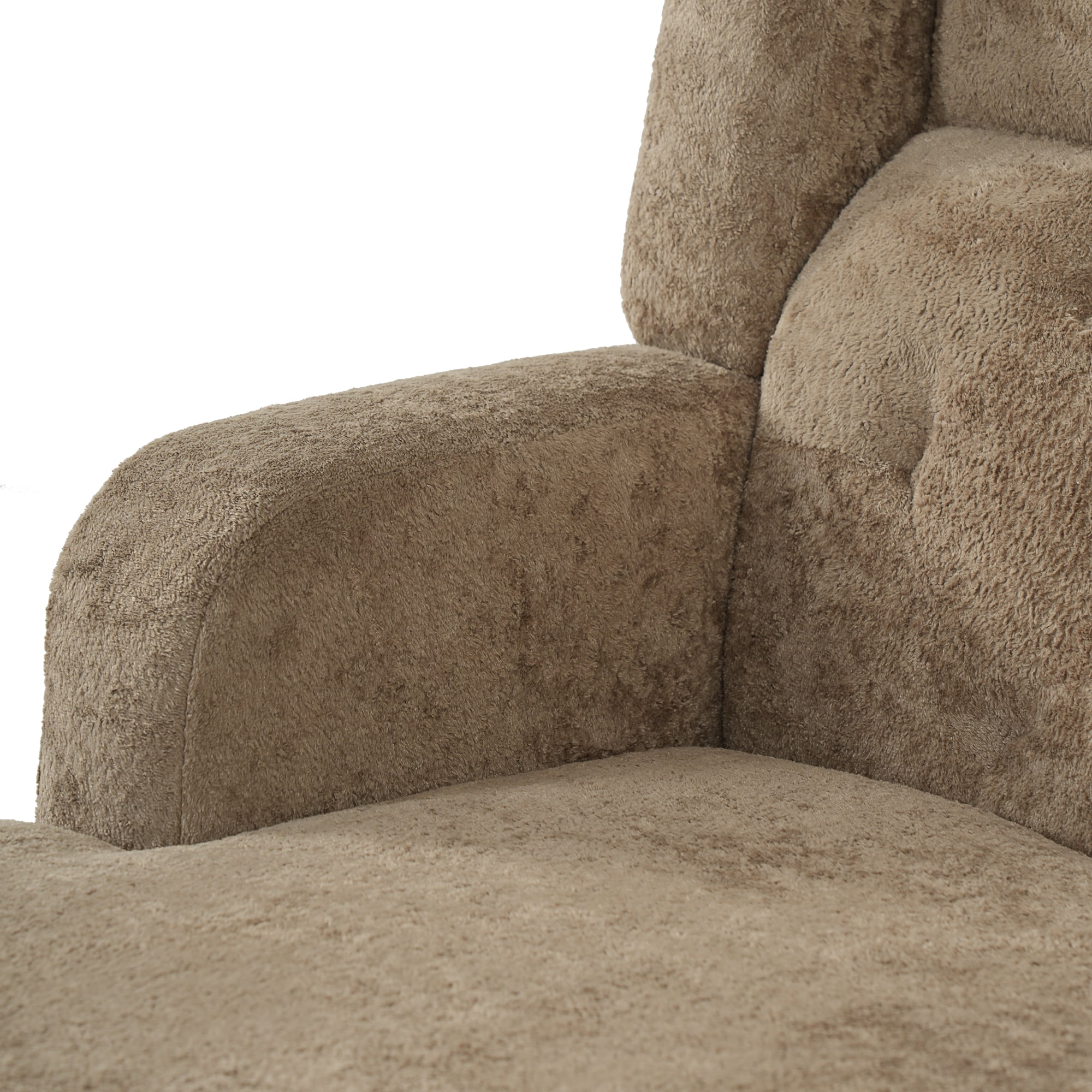 Leumius Accent Chair, Modern Tufted Armchair, Upholstered Single Sofa Chair for Living Room and Bedroom, Brown
