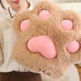 thumbnail image 3 of Almohada suave en forma de patita de gato - Cojín decorativo para sofá, oficina o auto (45 cm, color beige) - Regalo perfecto para amantes de los gatos, 3 of 6
