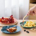 thumbnail image 4 of TidBay 8Pcs/Set Stackable 2 Section Snack Plate Plastic Unbreakable Dessert Dish Household Supplies, 4 of 8