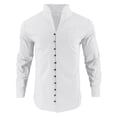 thumbnail image 6 of Guluxicc Linen Shirts for Men Knot Button Long Sleeve Beach Shirts Summer Vacation Outfit, 6 of 8