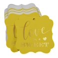 thumbnail image 3 of Inkdotpot Pack Of 100 Love Is Sweet Wedding Paper Tags DIY Craft Bracket Shape Real Gold Foil Hang Tags, 3 of 6