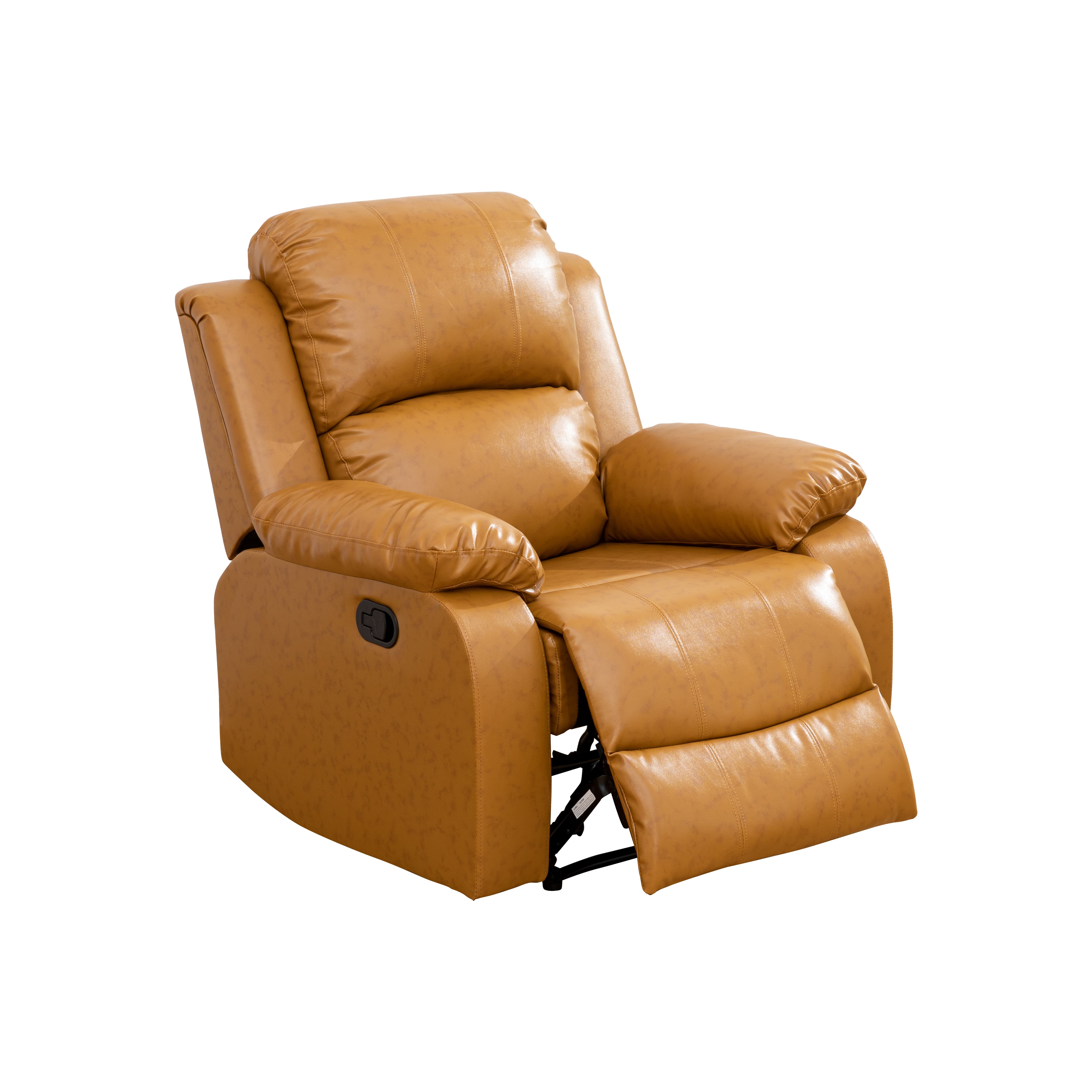 MAYEERTY Recliner Chair, Wear-Resistant Breathable Fabric Reclining Chair with Adjustable Backrest for Living Room, Ginger
