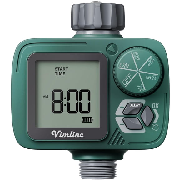 Open Box VIMLINC SPRINKLER TIMER PROGRAMMABLE WATER TIMER HOSE, DIGITAL, 1 OUTLET - GREEN