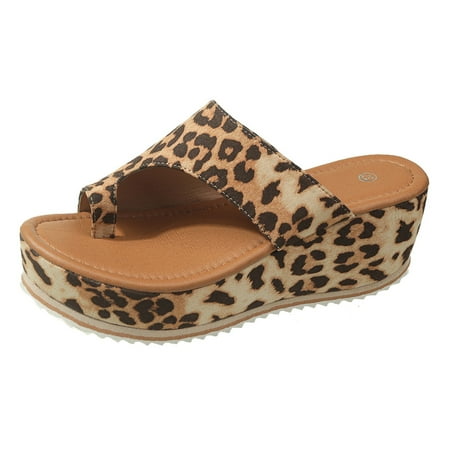 

Thick Soled Leopard Print Casual On Large Size Wedges