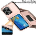 thumbnail image 6 of ELEHOLD Case for iPhone 14 Pro, Shockproof Heavy Duty Wallet Case with Hidden Card Holder for Women & Men,Rosegold, 6 of 11