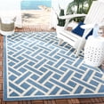 thumbnail image 2 of SAFAVIEH Courtyard Janey Geometric Indoor/Outdoor Area Rug Blue/Light Beige, 5'3" x 7'7", 2 of 10