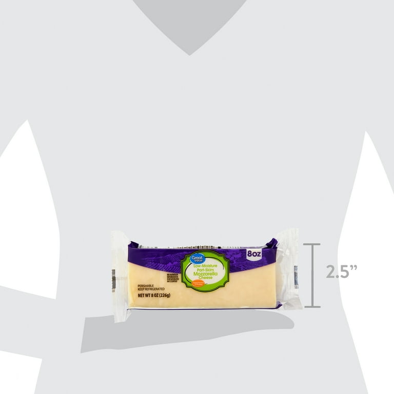 Great Value Low-Moisture Part-Skim Mozzarella Cheese Block 8 oz