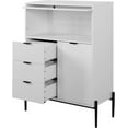 thumbnail image 5 of EXRACING Modern Sideboard Cabinet with 3 Drawers, 1 Solid Door & 1 Glass Door, Storage Buffet for Kitchen, Dining Room, Hallway, 33.46" W, 5 of 9