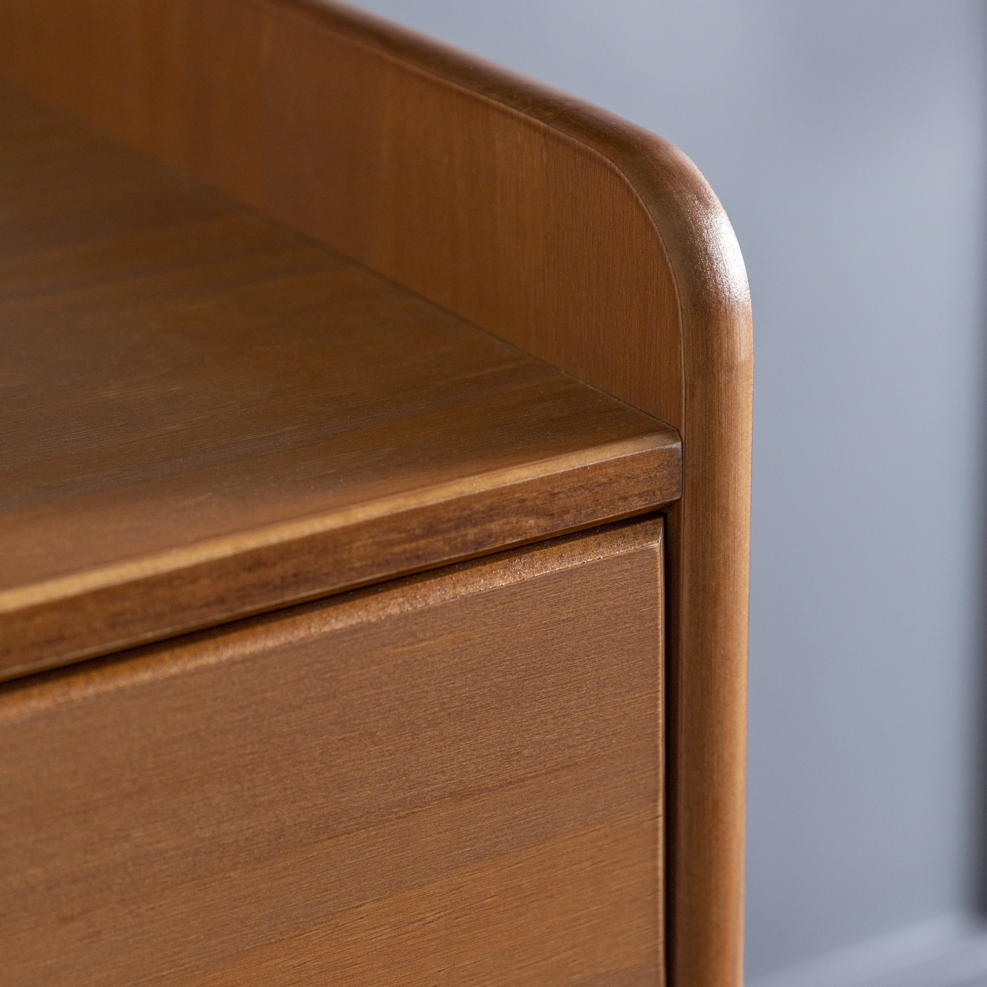 Walker Edison Mid Century Modern Tray Top Caramel Nightstand