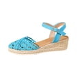 thumbnail image 2 of Domuza Closed Toe Wedges Heels for Women Dressy Platform Wedge Sandals Ankle Strap Heeled Espadrilles Sandals Ladies Comfortable Cork Summer Dress Shoes Blue 9（EU-42）, 2 of 4