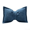 thumbnail image 2 of Eolstice Bow Pillow, Boho Decorative Throw Pillow, Vintage Texture Sofa Pillow for Bed Sofa Living Room Bedroom Home Car Decor,Blue, 2 of 5