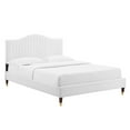 thumbnail image 2 of Modway Juniper Channel Tufted Performance Velvet Full Platform Bed in White, 2 of 10