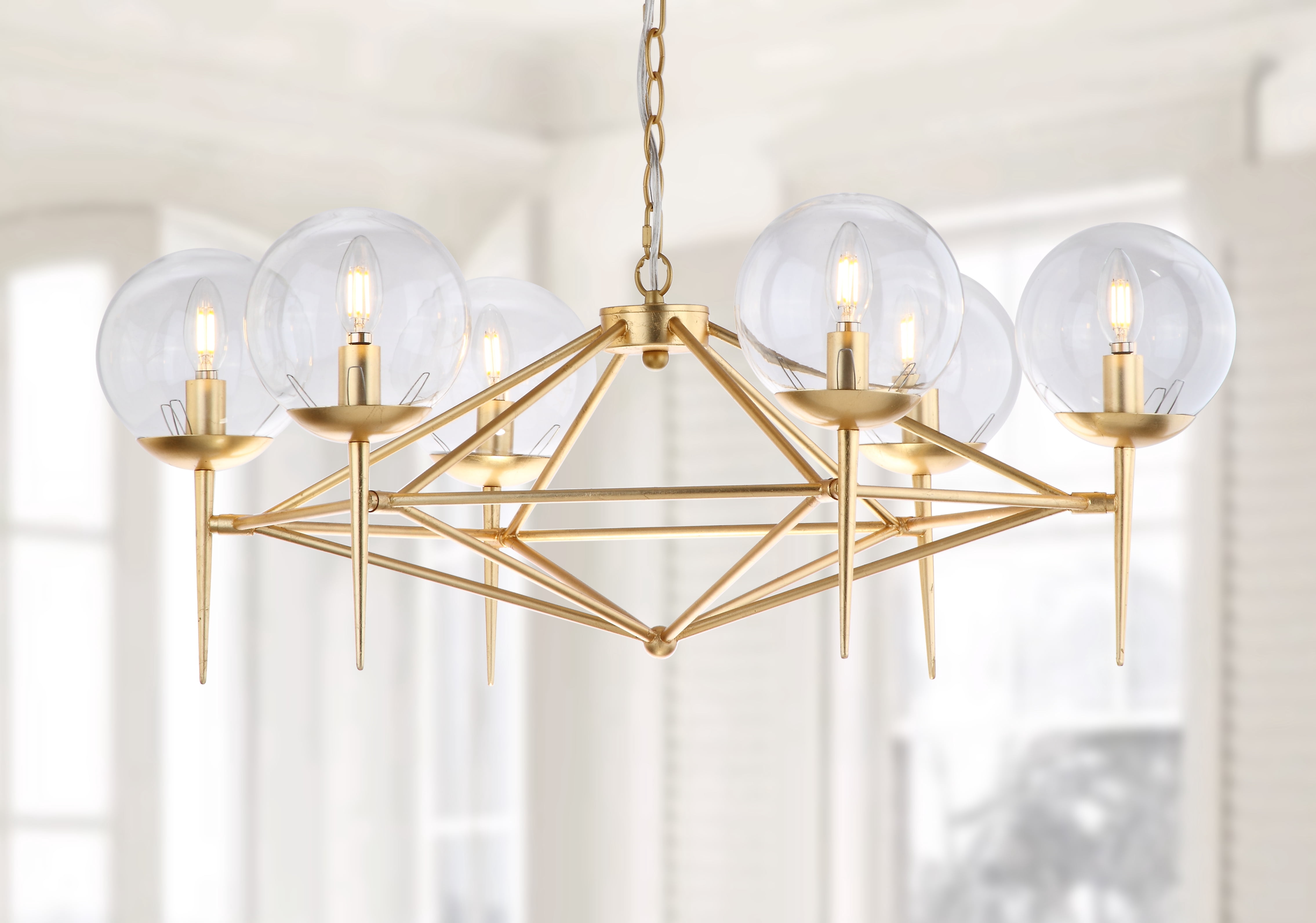 Safavieh Greyor 34 in. Dia. Modern Glam Chandelier, Gold