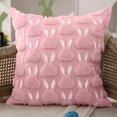 thumbnail image 3 of Easter Pillow Covers 18x18 inch Set of 2 Easter Decorations Pink Ears White Rabbit Soft Plush Faux Fur Jacquard Throw Pillows for Bedroom Sofa Holiday Festivals Home Decor-Pink, 3 of 5