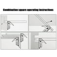 thumbnail image 5 of 12" Combination Square Carpentry Woodworking Measure Tools Metal Ruler Framing Square T Ruler Set, 5 of 7