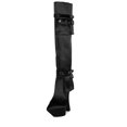 thumbnail image 2 of Jeffrey Campbell Secretz Black Pointed Toe Spool Heel Pocket Pouch Dress Boots (Black Denim, 7), 2 of 4