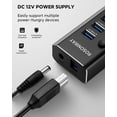 thumbnail image 5 of Powered USB Hub, ROSONWAY Aluminum 7 Port USB 3.0 Hub with 24W AC Adapter and 3.3ft USB 3.0 Data Cable , RSW-A37S, 5 of 5