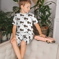 thumbnail image 4 of Fotbe Dachshund Dog Pijama Estampada de 2 Piezas para Niños – Ropa de Dormir de Manga Corta Cómoda para Niños y Niñas, Camiseta y Shorts de Algodón-Medium, 4 of 6