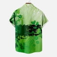thumbnail image 5 of WREESH Men's Button Down Shirt Casual St. Patrick's Day Shamrocks Print with Pocket Turndown Short Sleeve Shirt White, 5 of 5