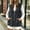 Black, variant on Women's V-Neck Denim Vest Relaxed Fit Sleeveless Button Down Utility Jacket Casual Summer Western Outerwear with Large Front Patch Pockets