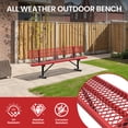 thumbnail image 3 of AwayHome 8ft Heavy Duty Mesh Metal Outdoor Park Bench with Backrest & Steel Frame,Red, 3 of 7