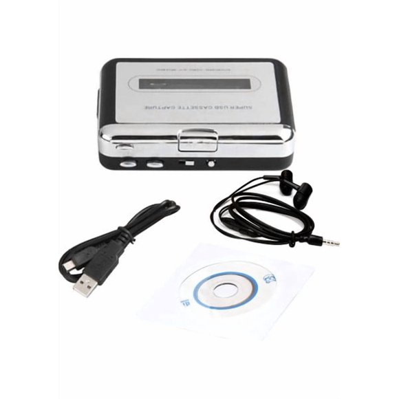 Portable USB Cassette to MP3 Converter Player - Convert Tapes to Digital Audio Files, Play Cassettes Anywhere, Includes Headphones & USB Cable, Works with PC/Mac, Battery or USB Powered, Retro Tape