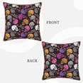 thumbnail image 3 of Susaid Halloween Skeleton Print Velvet Throw Pillow Covers Home Art Deco Pillowcase Square Pillow Case Cushion Cover for Bed Sofa Living Room Car Indoor and Outdoor-18"x18", 3 of 8