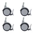 thumbnail image 1 of 4Pcs Caster Rubber Brake Wheels with M10 Thread Stem Furniture Swivel Accessories 2in, 1 of 5