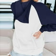 thumbnail image 3 of ZUKMRJPC Women's Zip Up Hoodies Long Sleeve Color Block Casual Oversized Hooded Sweatshirt Fall Lightweight Outwear with Pockets, 3 of 4